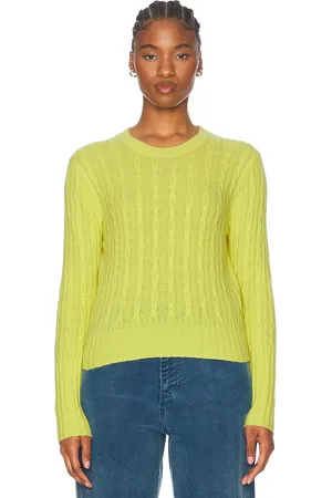 Guest In Residence Cable Shrunken Cashmere Crew Sweater in