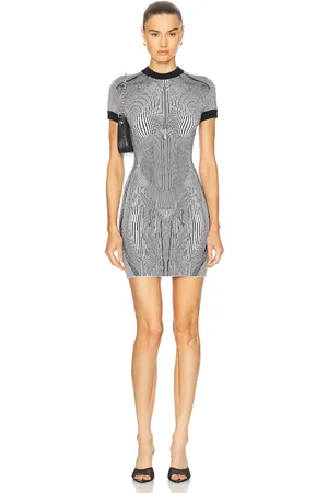 Jean Paul Gaultier Morphing Pinstripe Short Dress in