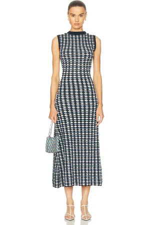 Escvdo Pacifico Maxi Dress in Navy Baby Blue & Ivory