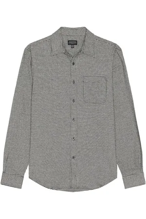 CLUB MONACO Lightweight Houndstooth Flannel Shirt in