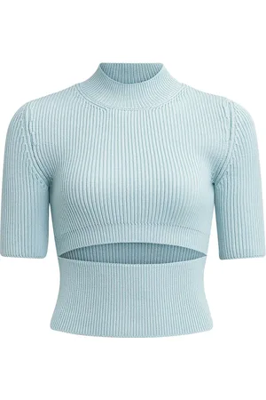 Alaïa Cut Out Short Sleeve Top in
