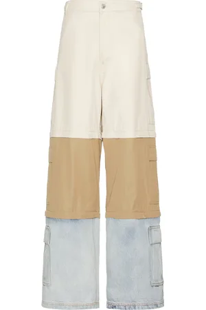 Vetements Deconstructed Triple Cargo Pants in Light Beige Beige & Light Blue