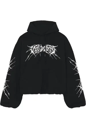 Vetements Death Metal Cropped Boxy Hoodie in