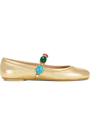 Gianvito Rossi Napp Silk Washed Ballet Flat in