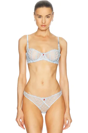 FLEUR DU MAL Love Lock Embroidery Balconette Bra in