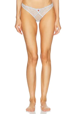 FLEUR DU MAL Love Lock Embroidery Thong in