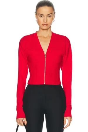FLEUR DU MAL Knit Zip Bustier Cardigan in