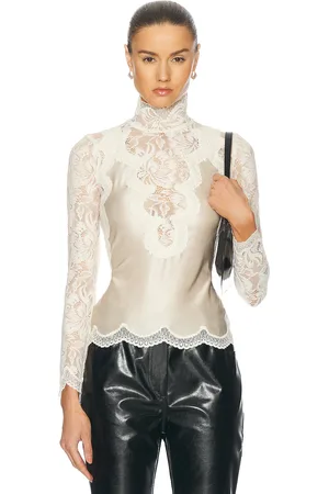 Paco rabanne Lace Turtleneck Top in