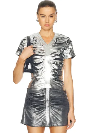 Diesel Short Sleeve Gathered Top in
