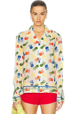 BODE Flower Stamp Long Sleeve Top in