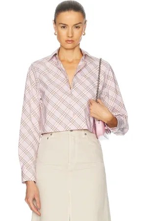 Burberry Long Sleeve Button Up Top in