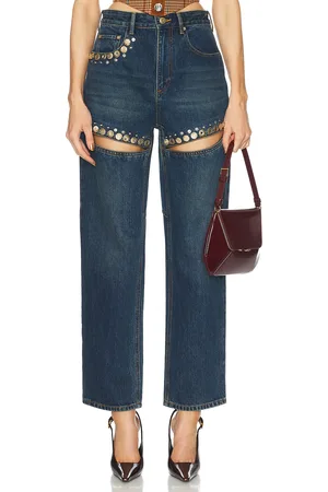 AREA Crystal Cut Out Straight Leg in