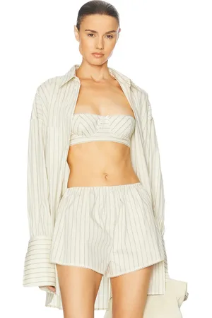 Helsa Pinstripe Poplin Bra in