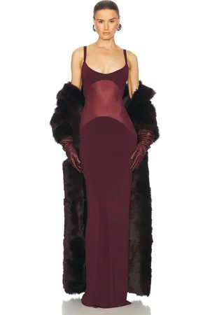 Helsa Sheer Knit Curve Maxi Dress in