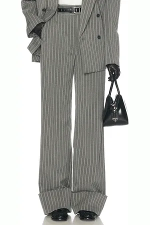 Helsa Pinstripe High Waist Cuffed Pants in