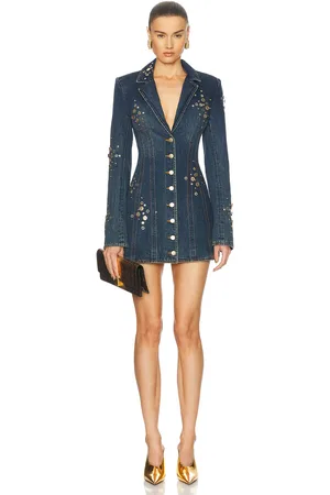AREA Crystal Blazer Dress in