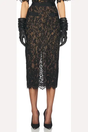 Helsa The Lace Midi Skirt in