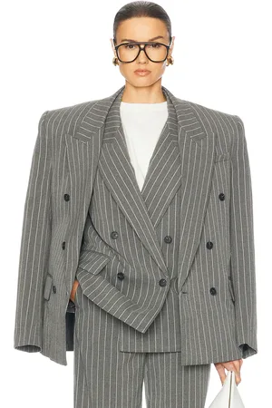 Helsa Pinstripe Double Breasted Blazer in