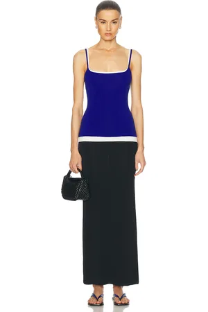 Staud Ignacio Dress in Deep Sea Black & Ivory