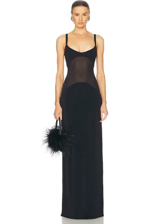 Helsa Sheer Knit Curve Maxi Dress in