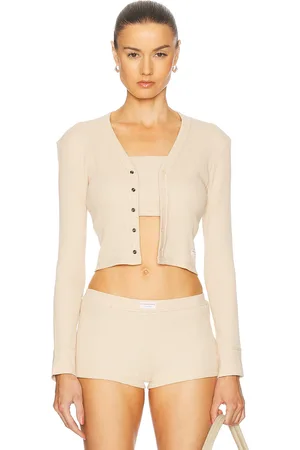 Alexander Wang Long Sleeve Waffle Cardigan in
