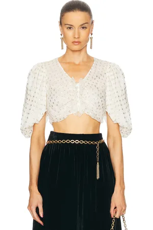 Chloé Cropped Polka Dot Blouse in