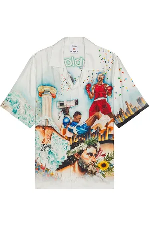 Casablanca Short Sleeve Cuban Collar Shirt in