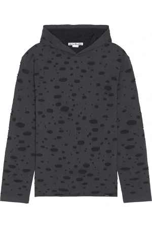 Acne Studios Trashed Hooded Long Sleeve Tee in