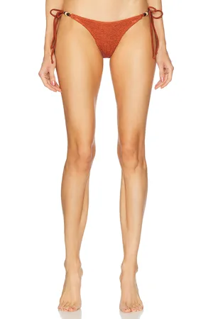 Bond Eye Beaded Tie Side Vista Brief Bikini Bottom in