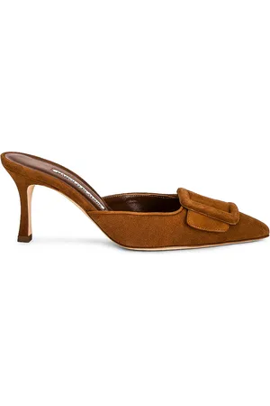 Manolo Blahnik Suede Maysale 70 Mule in