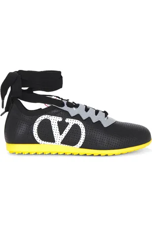 VALENTINO GARAVANI Chromathon Sneaker in Nero Grigio Bianco & Bright Lemon
