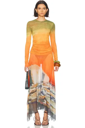 MONSE Printed Handkerchief Hem Dress in
