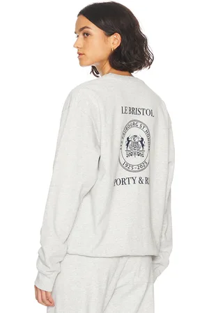 Sporty & Rich X Le Bristol Paris Crest Seal 100th Crewneck Sweatshirt in