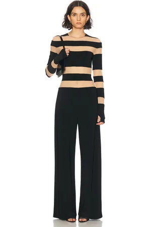 Norma Kamali Spliced Straight Leg Jumpsuit in