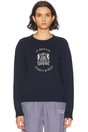 Sporty & Rich X Le Bristol Paris Crest Knitted Sweater in