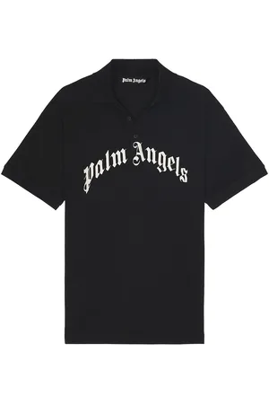 Palm Angels Curved Logo Short Sleeve Polo in