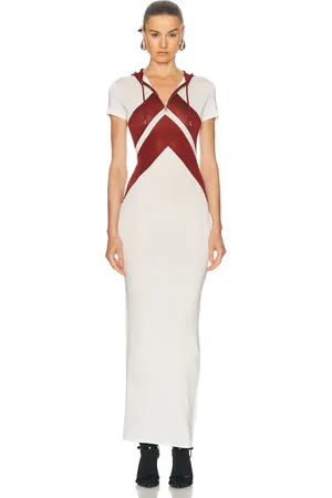 Jean Paul Gaultier Inlaid Chevron Long Dress in