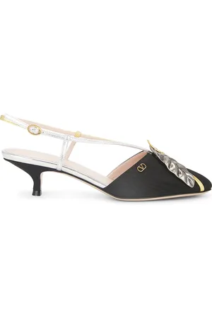 VALENTINO GARAVANI Foliage Pump in Nero Silver & Old Gold