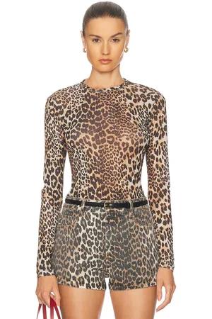 Ganni Printed Long Sleeve Top in