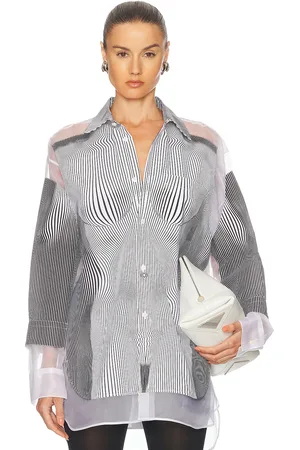 Jean Paul Gaultier Petit Grand Pinstripes Body Morphing Top in