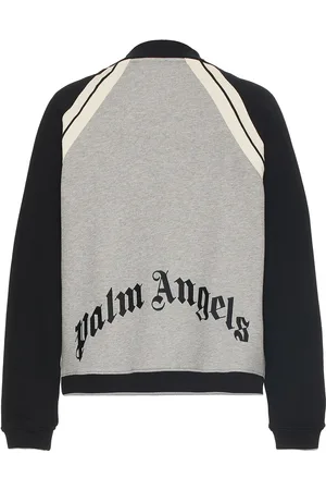 Palm Angels Curved Logo Track Varsity Jacket in