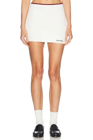 Sporty & Rich Serif Logo Mini Cable Skirt in