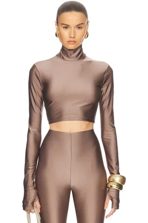 The Andamane Orchid Turtleneck Crop Top in