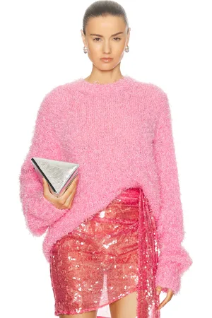 LAPOINTE Textured Mohair Long Sleeve Crewneck Pullover Sweater in