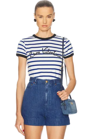 VALENTINO Striped Cotton T Shirt in