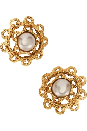 CHANEL Pearl Clip-On Earrings in