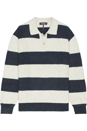 WAO Striped Long Sleeve Polo in