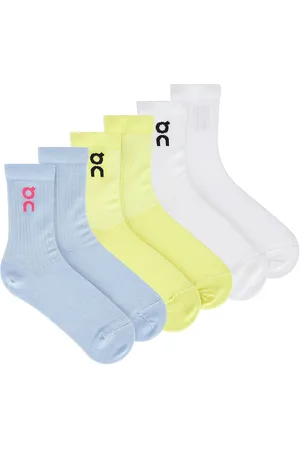 On Running Logo 3 Pack Sock in White Zest & Stratosphere