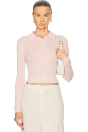 Guest In Residence Long Sleeve Shrunken Cashmere Polo in