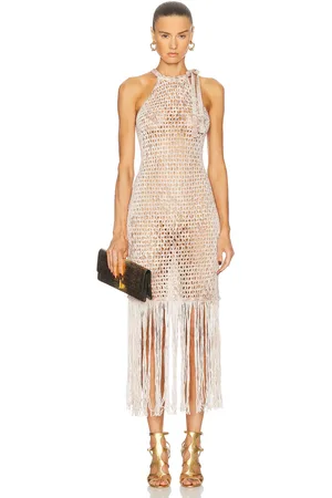 BLUMARINE Long Fringe Dress in